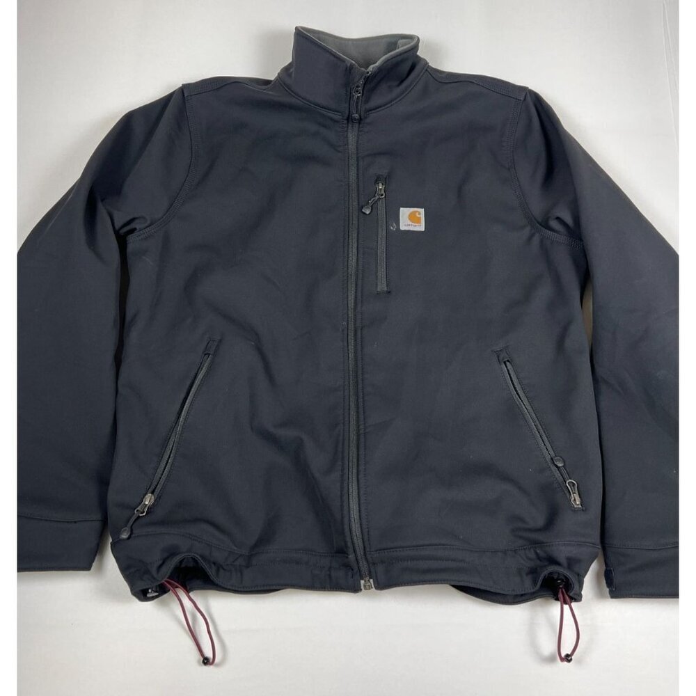 Carhartt Men L Black Full Zip Softshell Water Repellent Rain Jacket Cambodia
